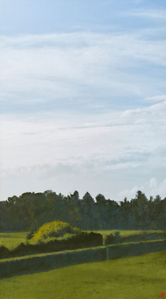 Edges Soften, Separation Is Mended, oil on linen, 137x77cm 2026