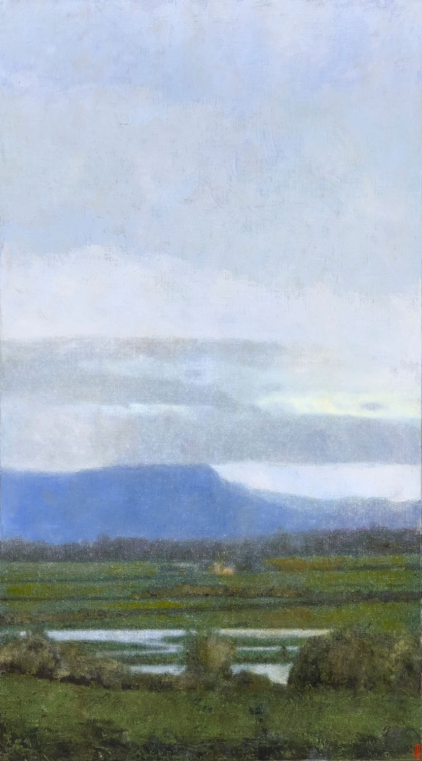 Freshwater, green, Oil on linen, 122x82cm 2023