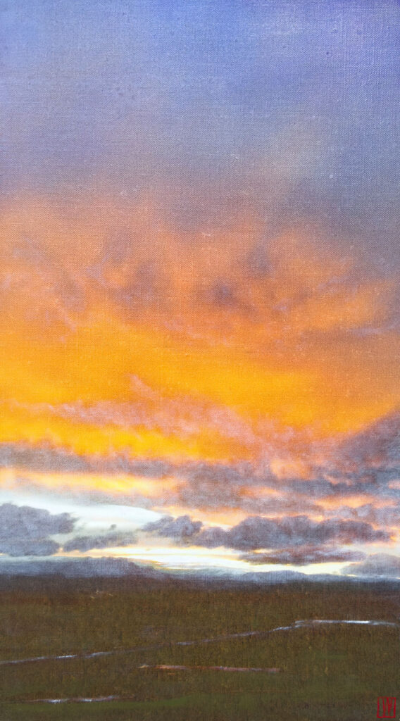 Holding The Horizon, oil on linen, 77x41cm 2026