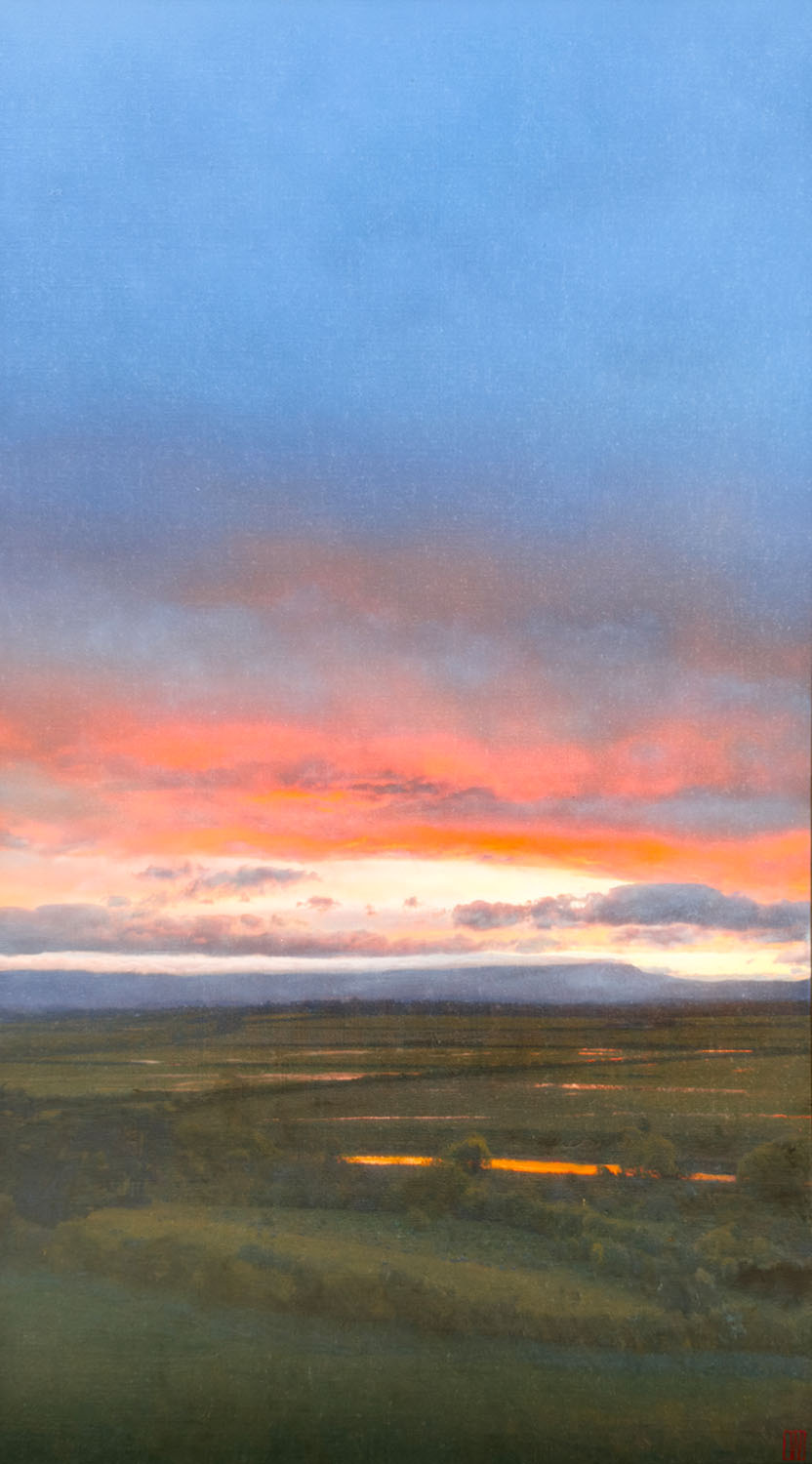 I sat with you watching the glow, oil on linen, 137x76cm 2026