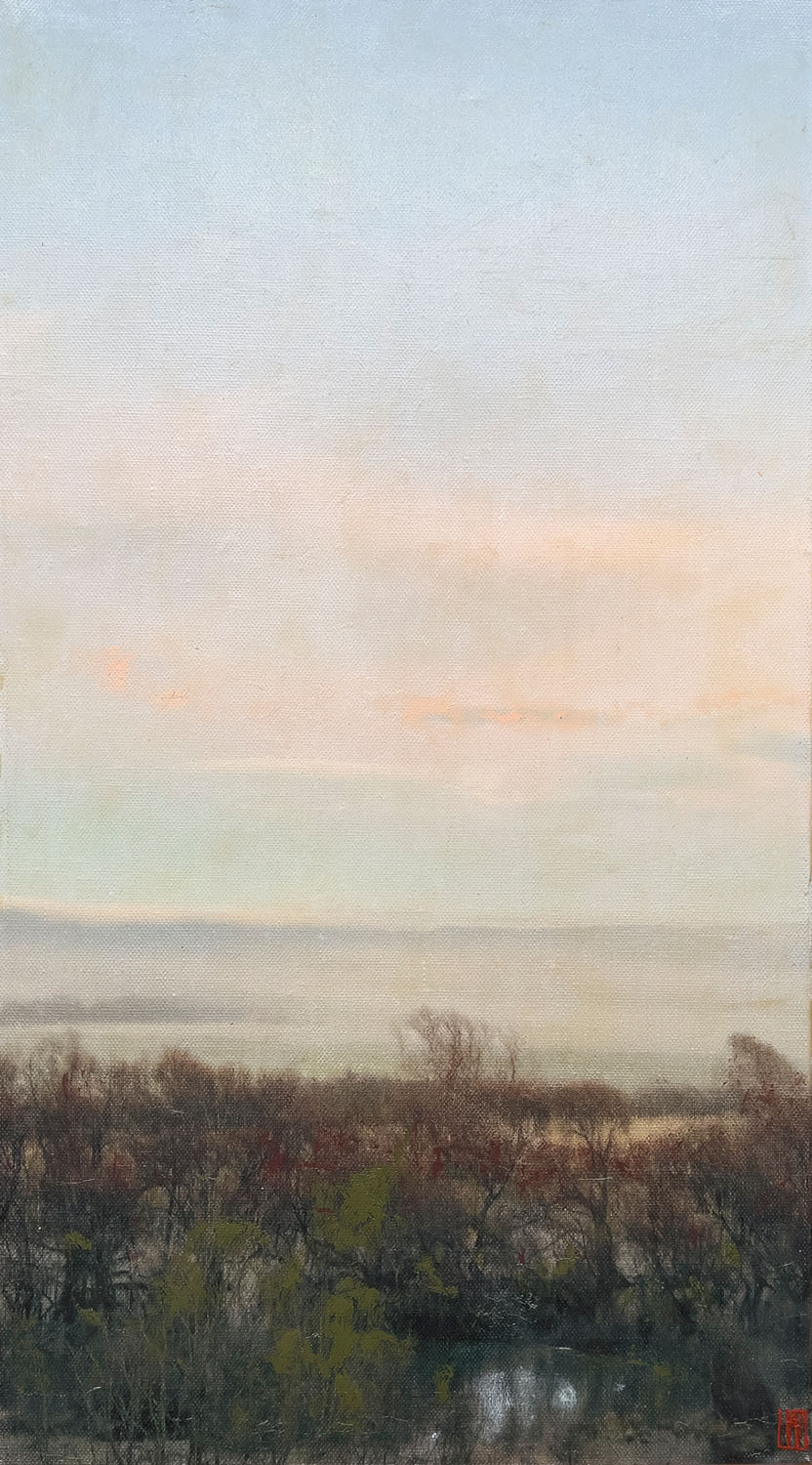 In Light, On Water, Oil on linen, 66x41cm 2023