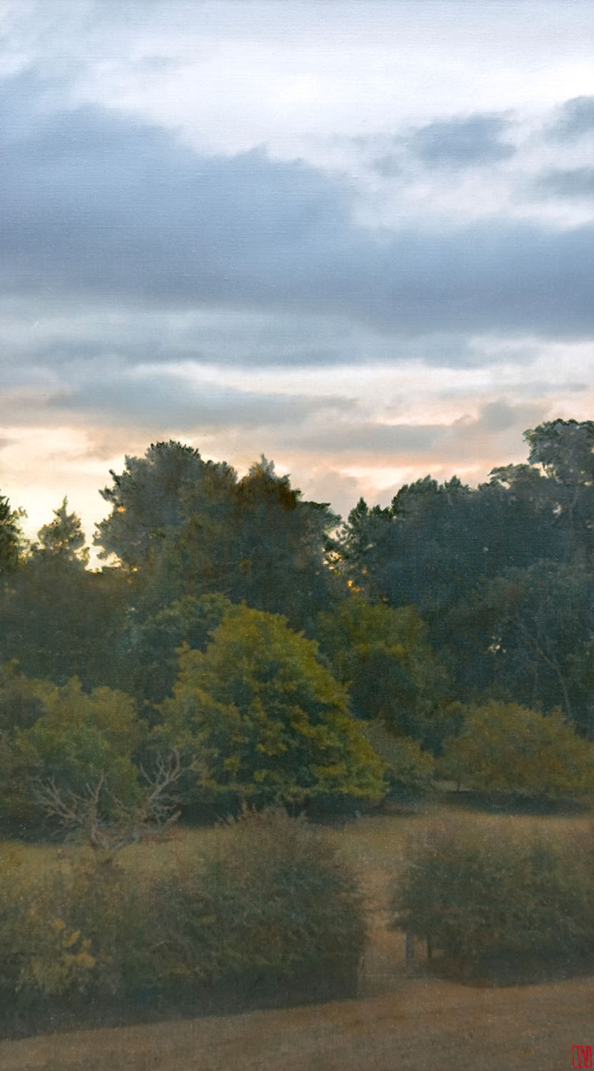 In half light, I rehearse, oil on linen, 137x76cm 2026