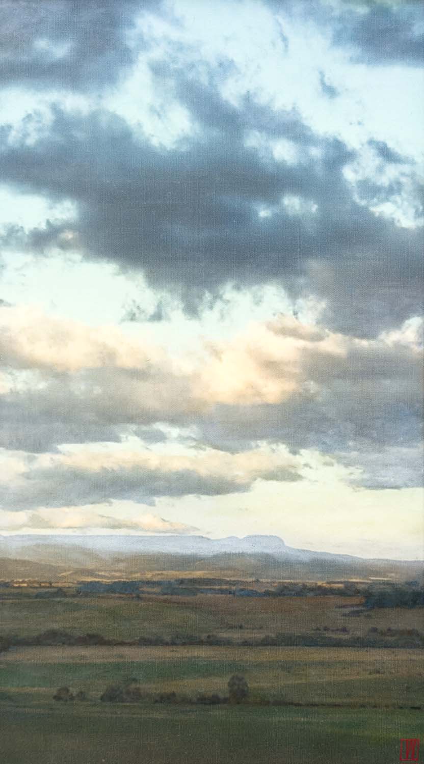 Its shadow passes first, meaning follows, oil on linen, 76x41cm 2026