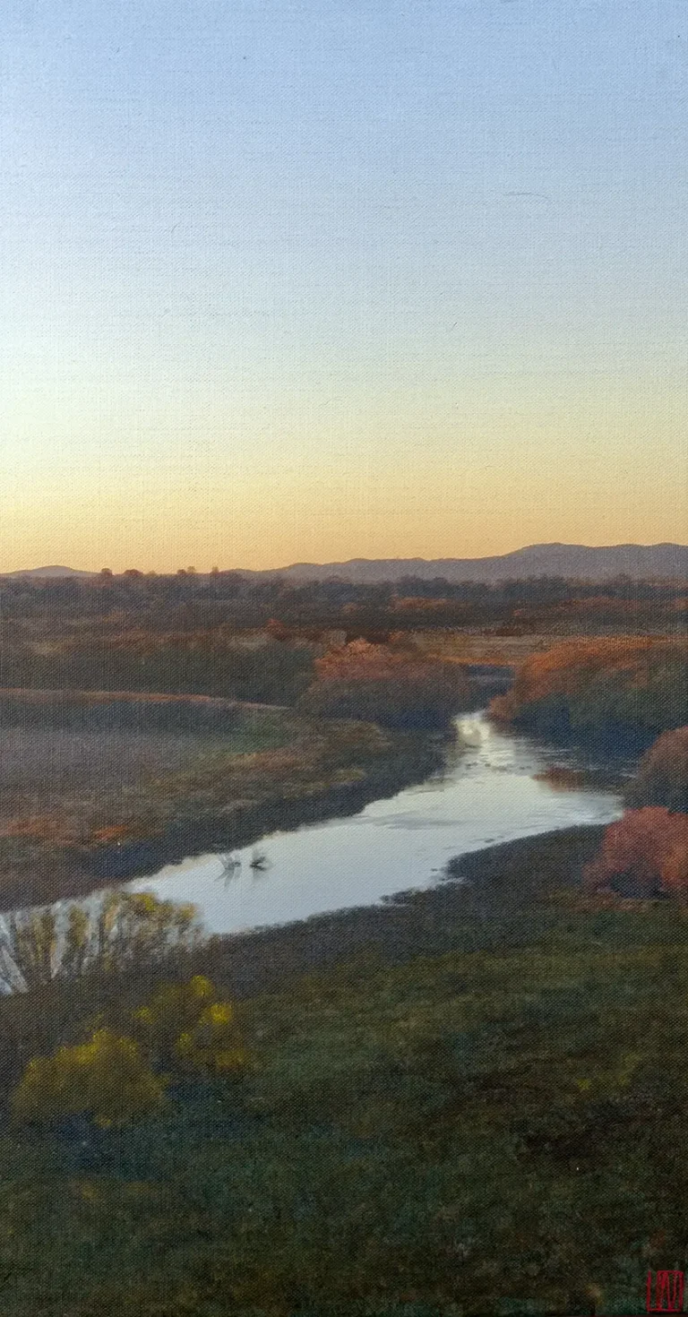 Luke Wagner, Long Afternoon, Oil on Linen 77x42cm