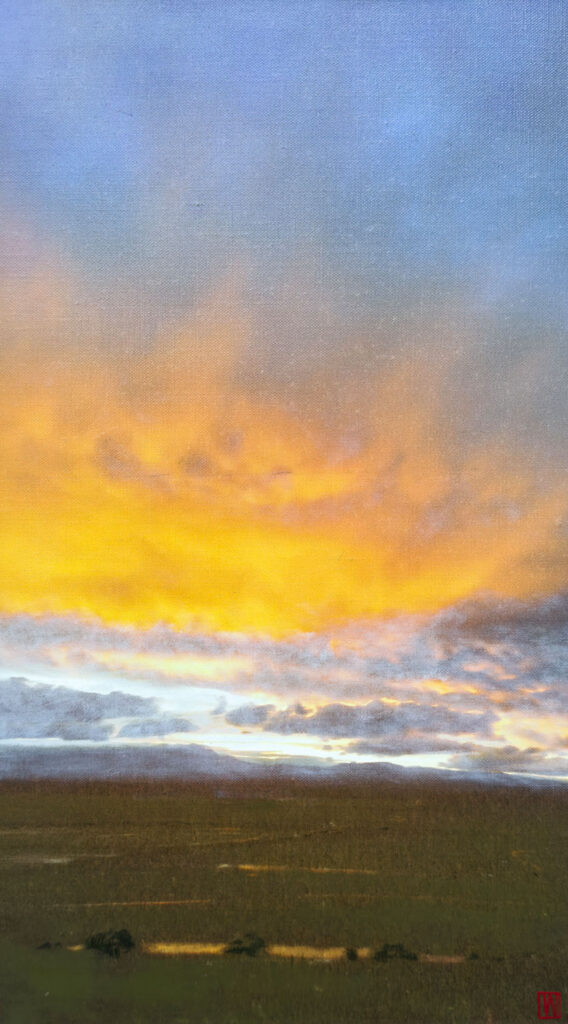 Soil and Sky, oil on linen, 77x41cm 2026