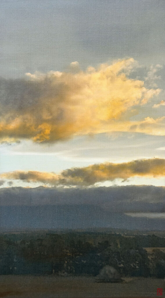 The Country Holds Its Breath, oil on linen, 77x41cm 2026
