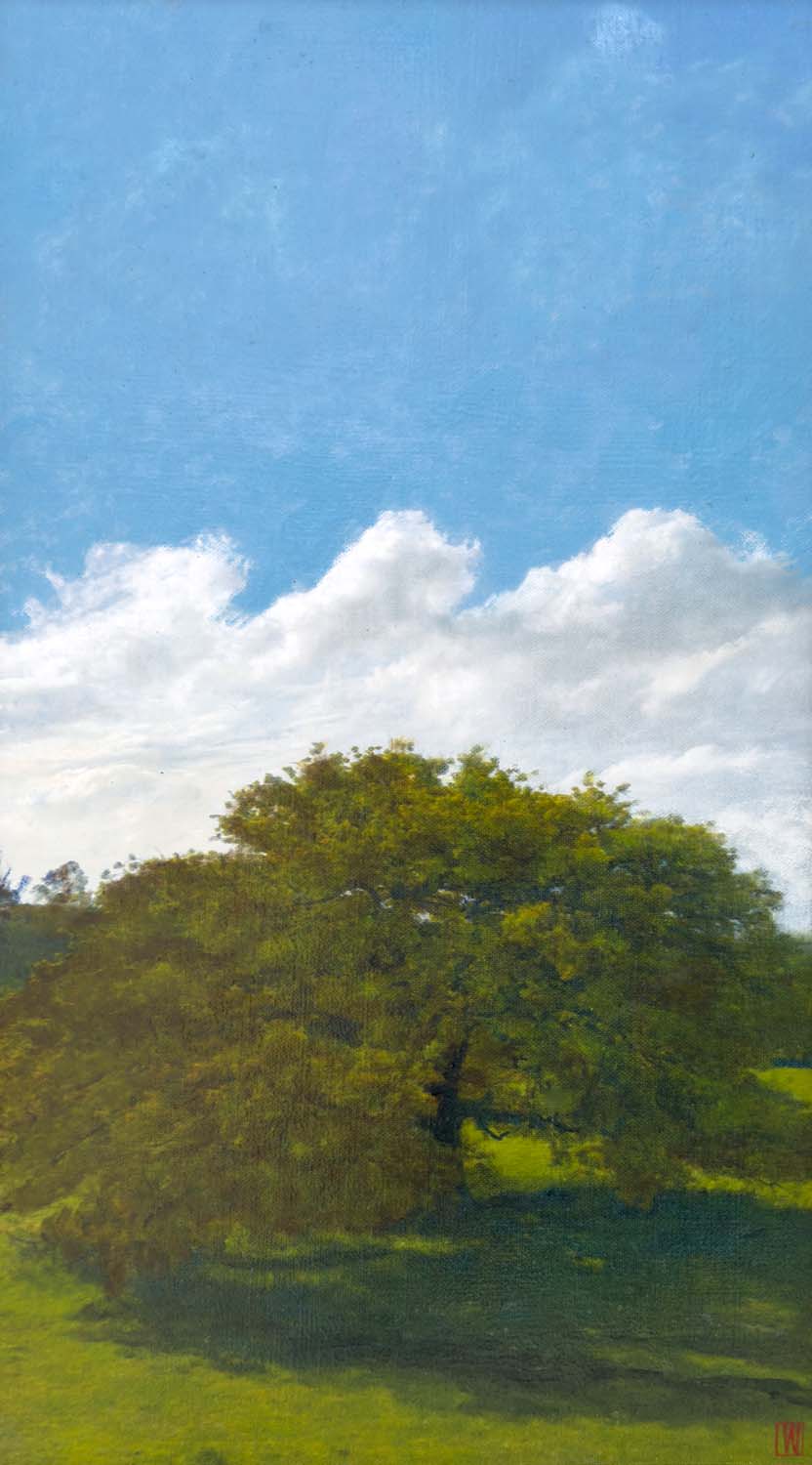 The past moves slowly here, OIl on linen, 76x41cm 2026