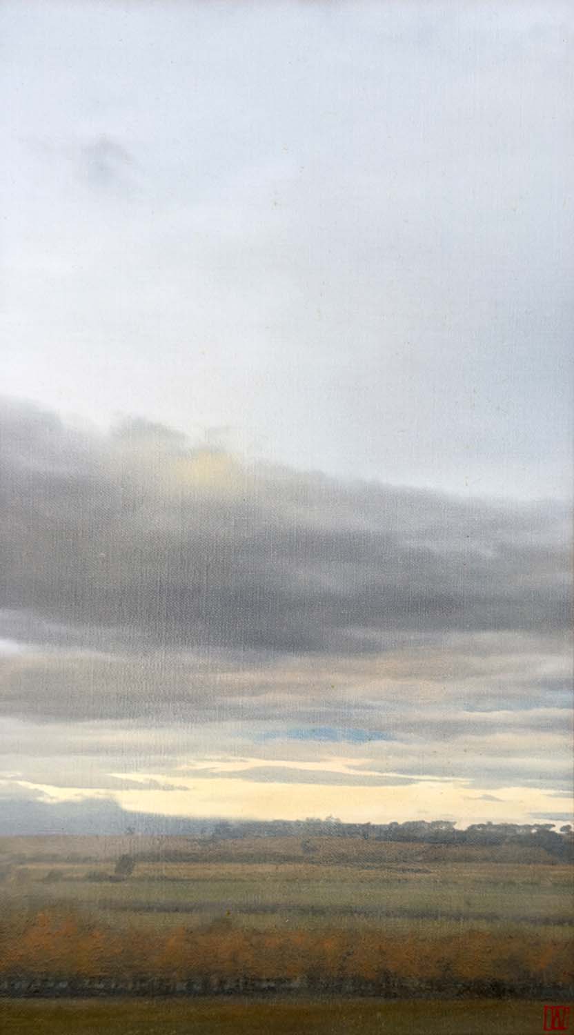The plains wait as always, expectation abandoned, Oil on linen, 76x41cm 2026