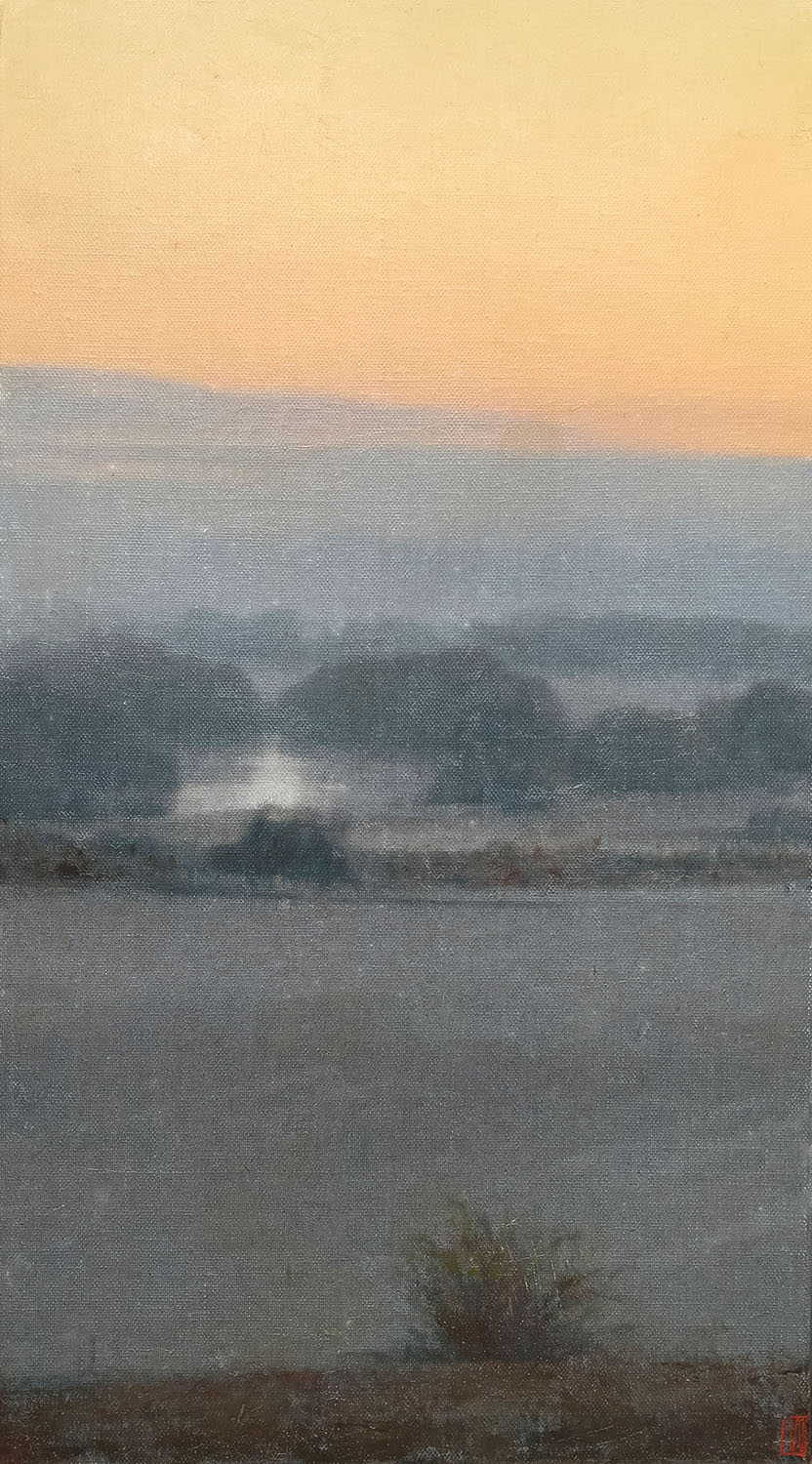 Towards nightfall, Oil on linen, 66x41cm 2023