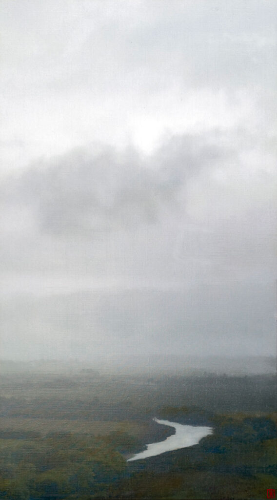 Water obeys land, Oil on linen, 137x77cm 2026