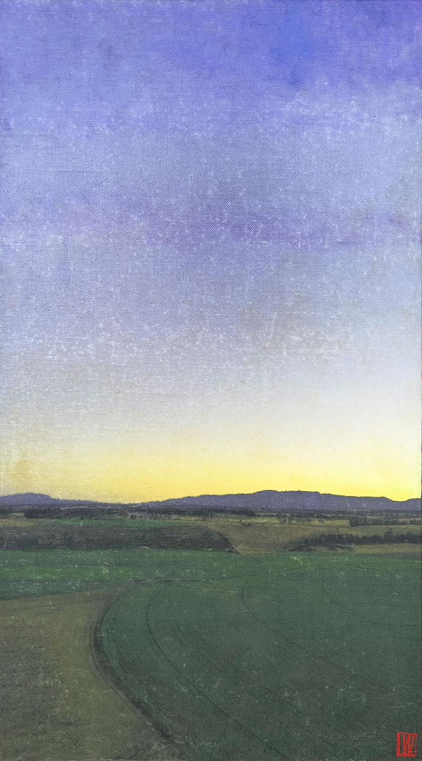 Dreaming waking, oil on linen, 76x41cm 2024