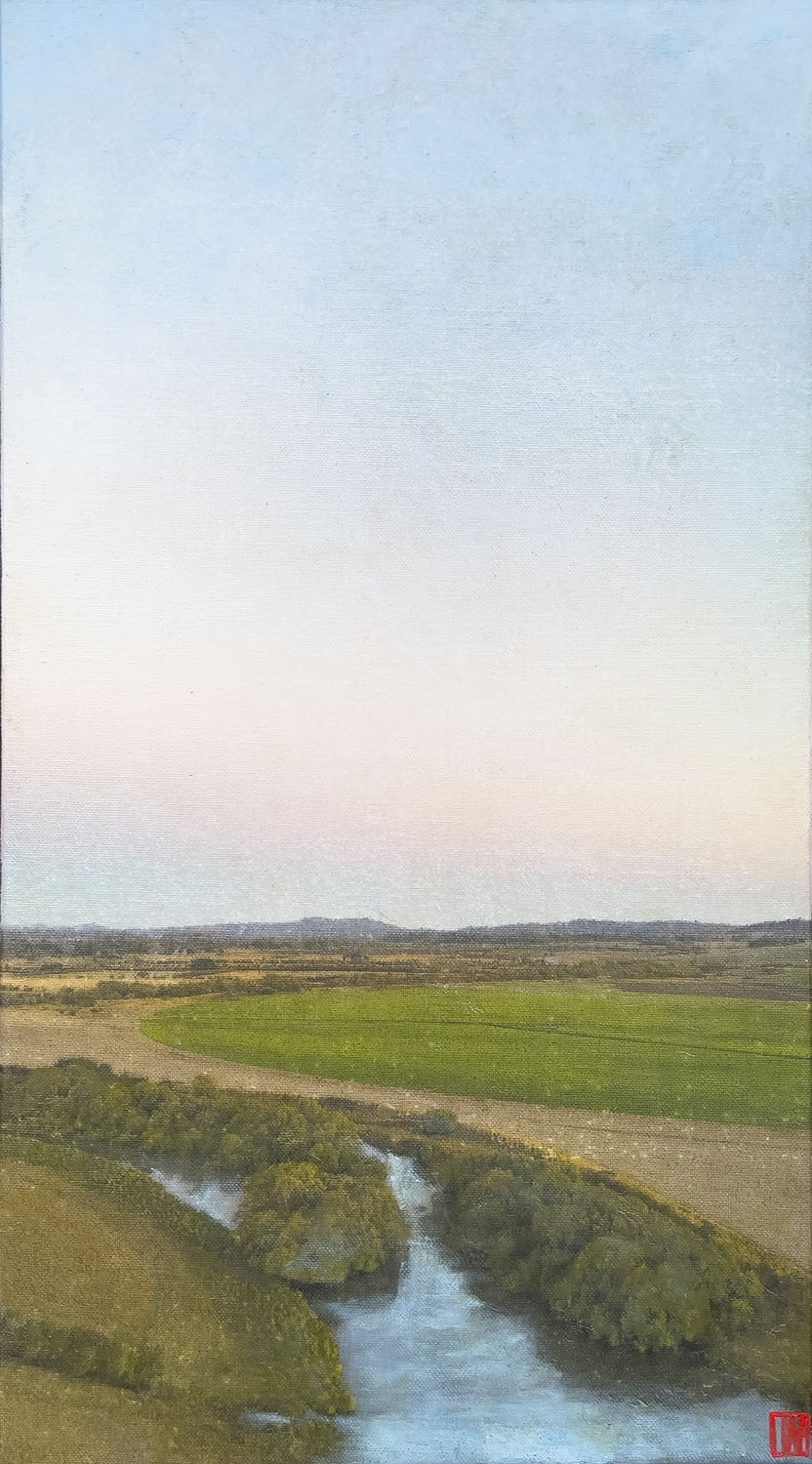 I feel time lift and lighten, oil on linen, 76x41cm 2024