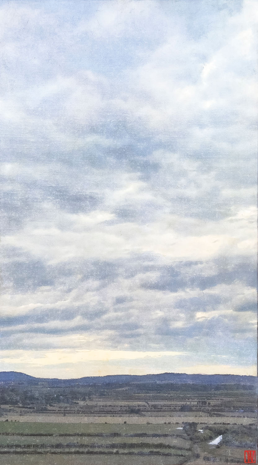 Landscape melts, oil on linen, 76x41cm 2024