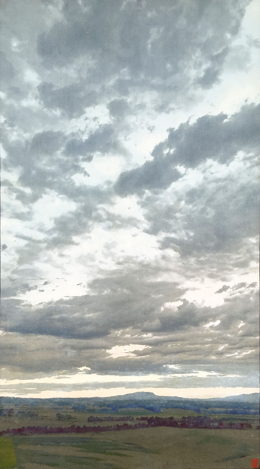 Light and fire, oil on linen, 137x76cm 2024