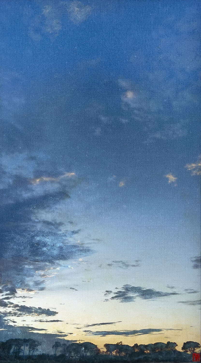 Nightfall glow, oil on linen, 76x41cm 2024