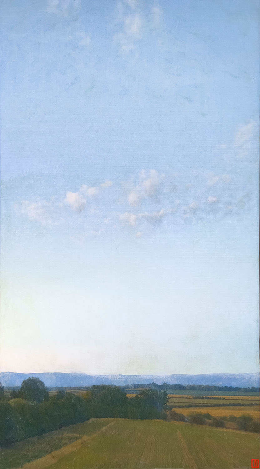Shadows lift, oil on linen, 137x76cm 2024