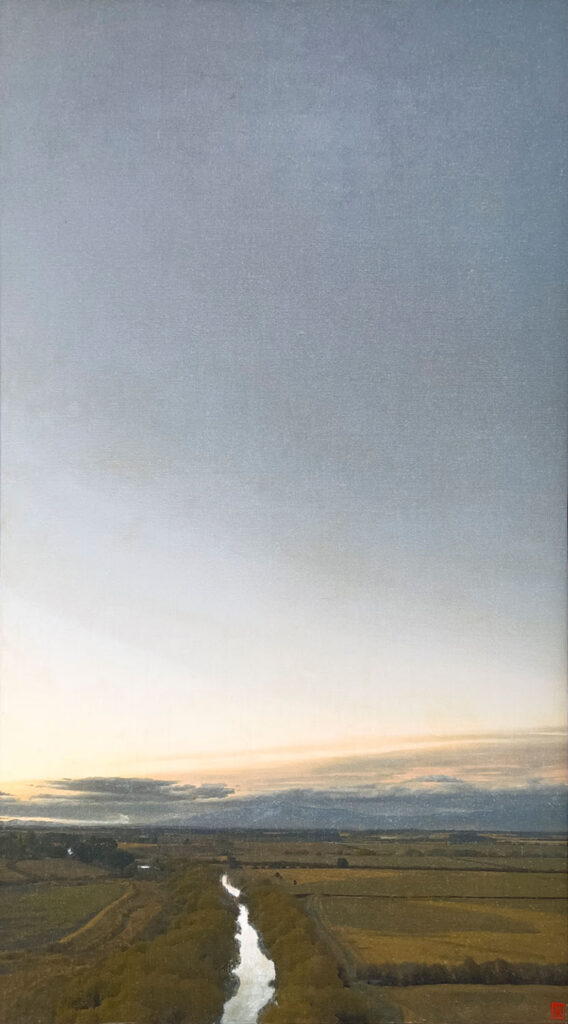 Watercourse of light, oil on linen, 137x76cm 2024