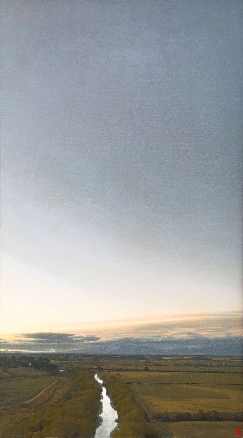 Watercourse of light, oil on linen, 137x76cm 2024